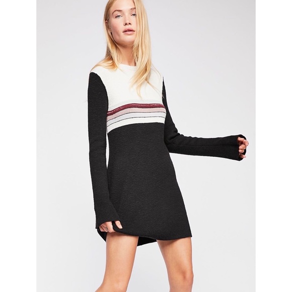 Free People Dresses & Skirts - Free People Color Block Stripe Long Sleeve Sweater Dress